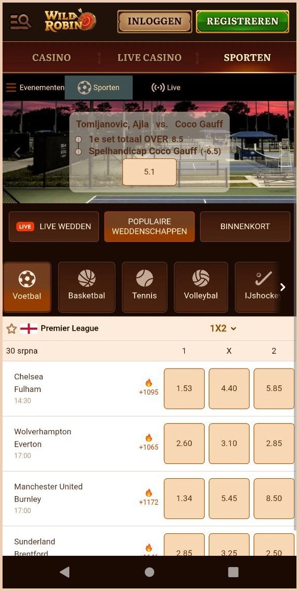 Sportspellen bij Wildrobin – overzicht voor UK-spelers & populaire weddenschappen